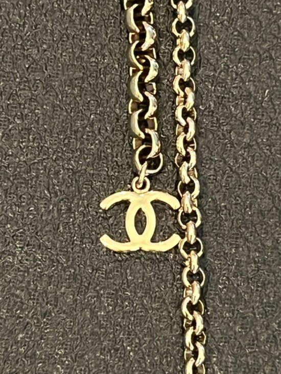 Chanel Gold CC Heart Chain Necklace Belt Convertible 33” Champagne Gold